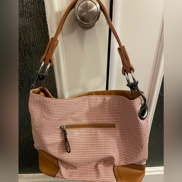 New Angel Barcelo Shoulder Bag Small Neutral Houndstooth Print - Picture 16 of 16